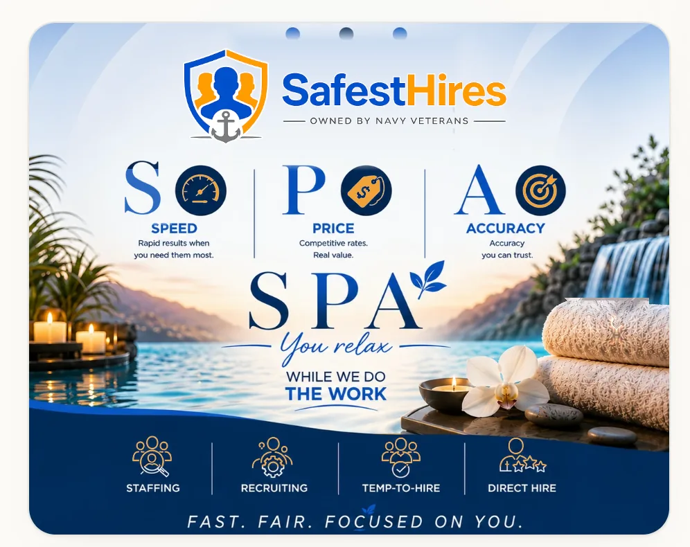 SafestHires SPA — Speed, Price, Accuracy. You relax while we do the work.